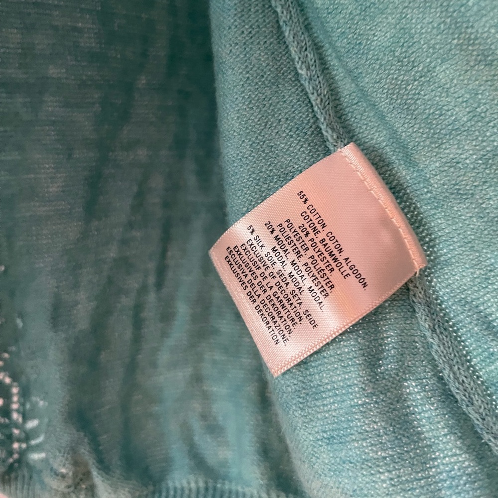 Anthropologie Light Turquoise/Aqua Color Boho Cardigan - Picture 2 of 12